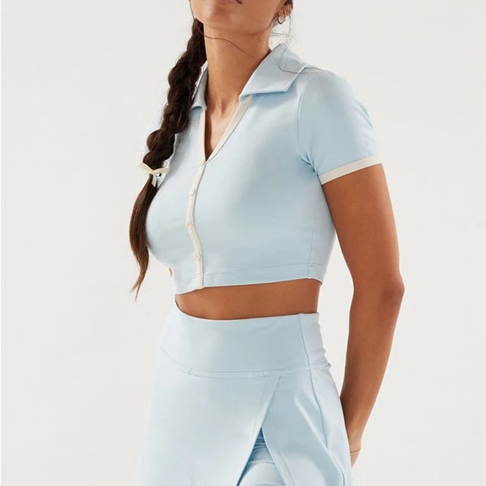 PacSun Sky Blue Polo Top and Skirt Set